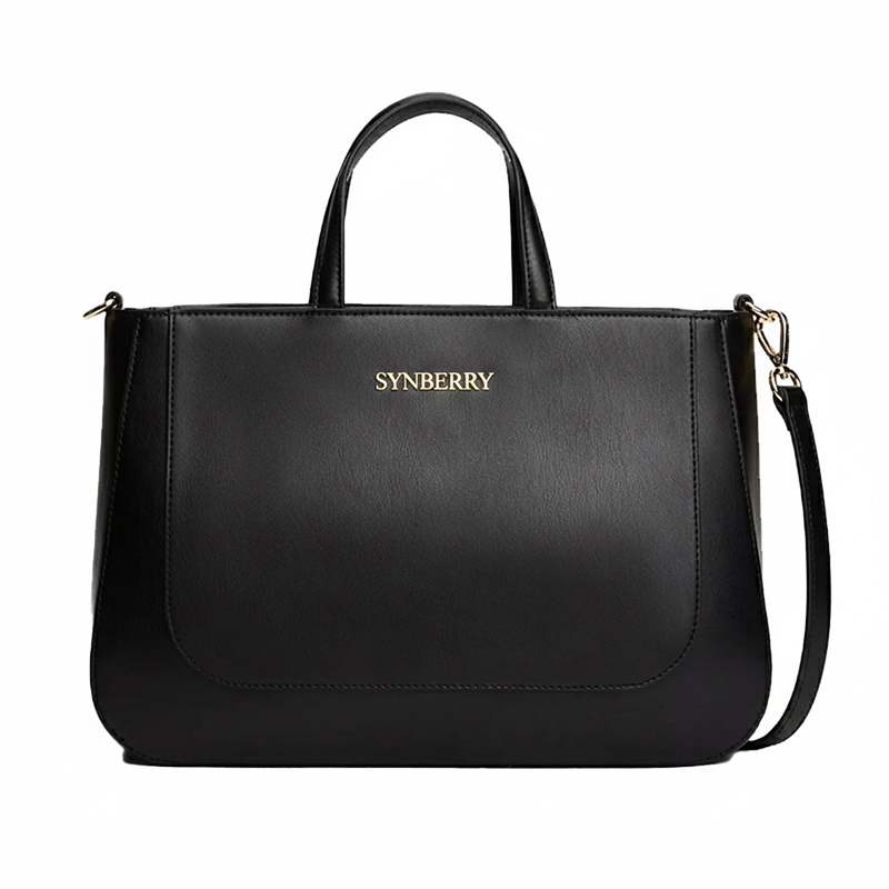 Elegante borsa a mano in PU dalla silhouette pulita e sinuosa.