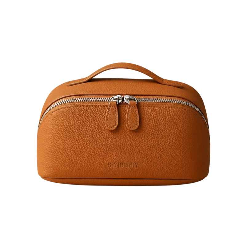 Top-Grain Leather Cosmetic Bag