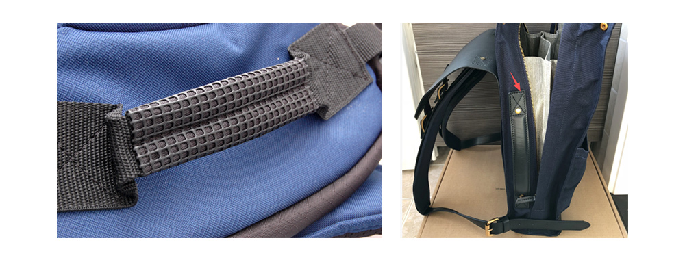 Demonstrate bartack workmanship at the root of top handle and side vertical handle