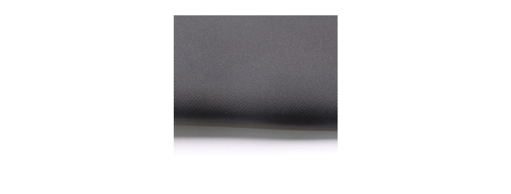 Gray recycled nylon fabric with fine twill weave for premium cosmetic bag lining