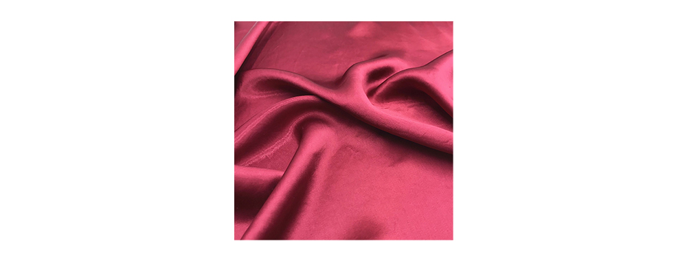 Red satin for gift-ready cosmetic bag lining